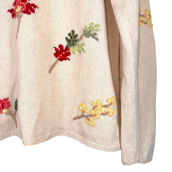 Vintage | Talbots | L | Floral Embroidered Cardigan Sweater | Cottagecore | Y2K - Picture 6 of 16